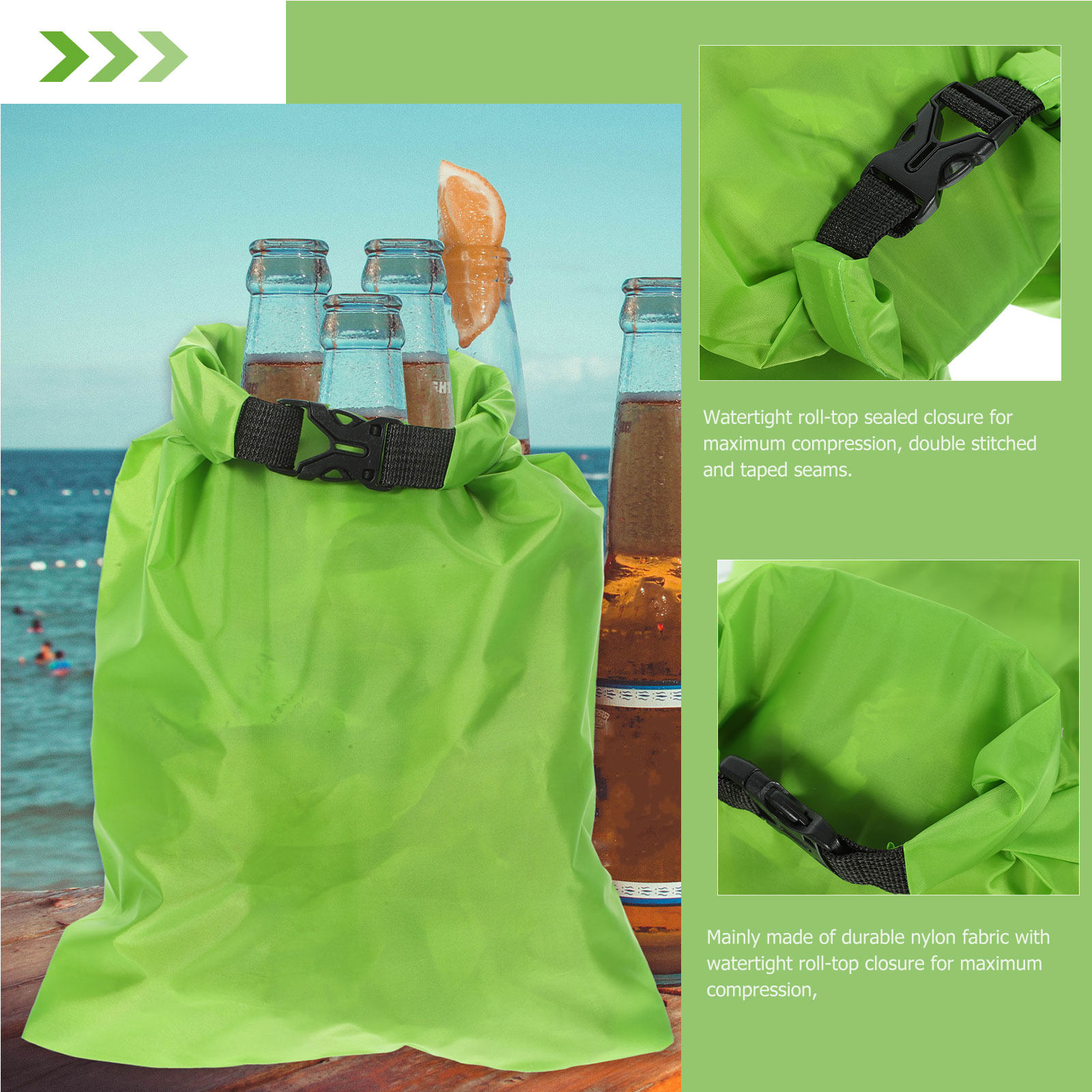 Fishing Kayak Storage Bag - 3 sztuki wodoodpornych toreb kompresyjnych z