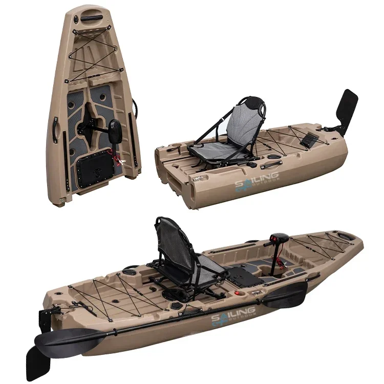 Fishing Kayak Pedal Drive - Składana plastikowa łódka wędkarska dla 1