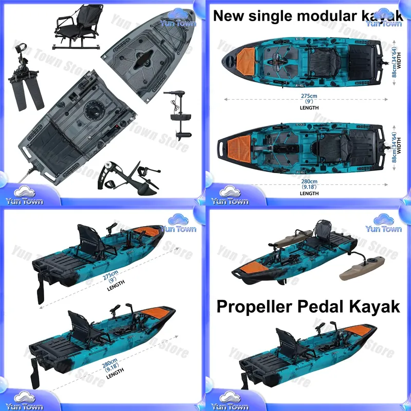 Fishing Kayak Pedal Drive - Modułowy kajak 9,5 stopy Sit On